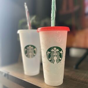 Starbucks Color changing reusable Frosted swirl and mystery cold cup’s